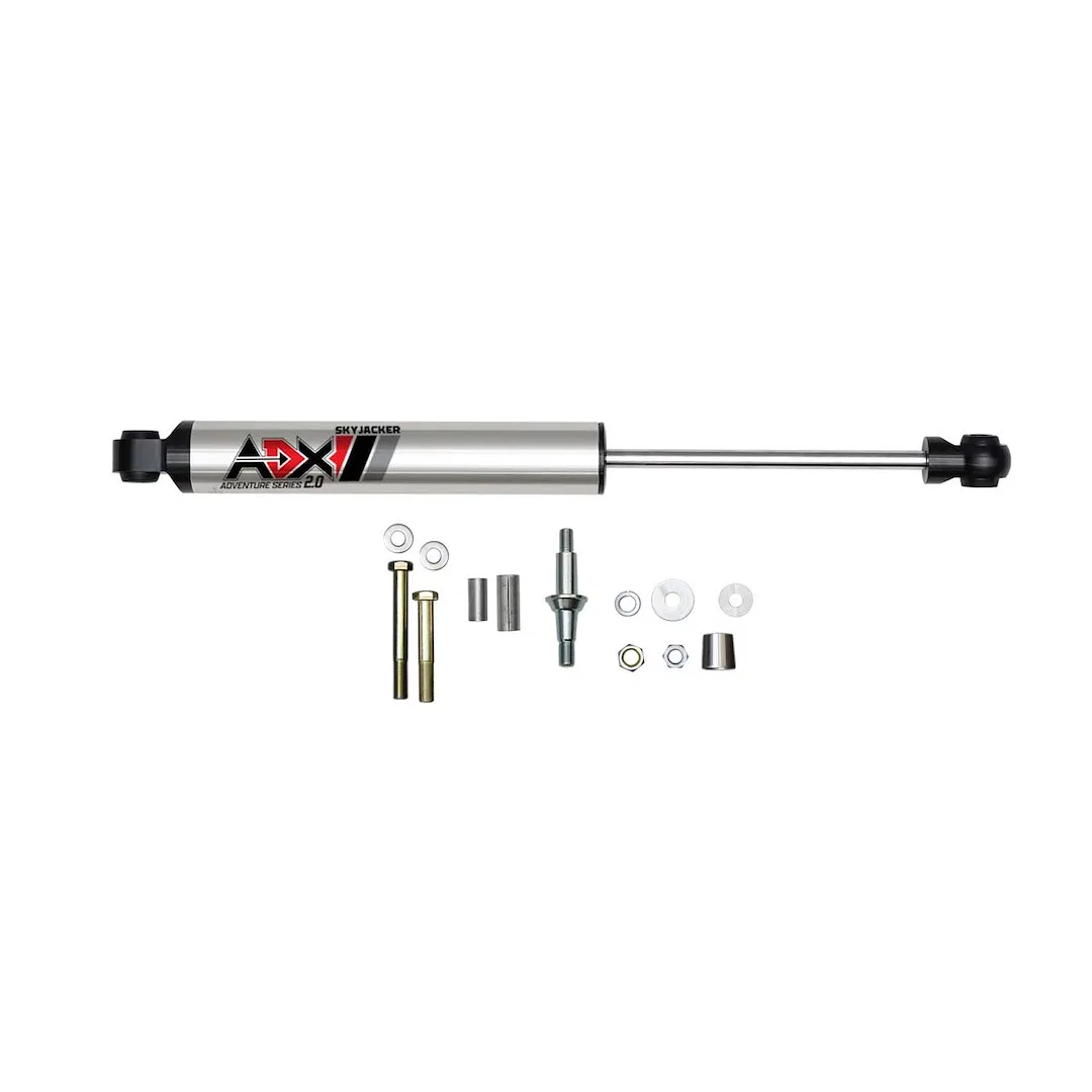 2007 – SKYJACKER Steering Stabilizer, Single Silver Stabilizer Without Shock Boot Mounts To OE Locations